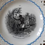 Assiettes parlantes porcelaine opaque Creil et Montereau - esprit brocante hermin