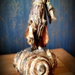 Sculpture bois polychrome XVIIIème - esprit brocante hermin