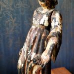 Sculpture bois polychrome XVIIIème - esprit brocante hermin