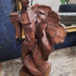 Sculpture terre cuite brutaliste - Esprit Brocante Hermin