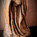 Statue de la vierge en pierre signée - esprit brocante hermin