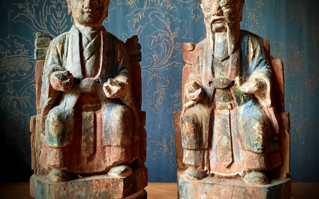 Statues Bois Taoïstes Dynastie Qing (1644-1912)