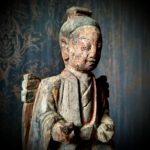 Statues bois polychrome taoïstes Dynastie Qing - esprit brocante hermin