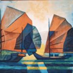 Tapisserie Louis Toffoli Les Sampans - esprit brocante hermin