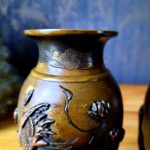 Vases en bronze Meïji Japon - Esprit Brocante Hermin